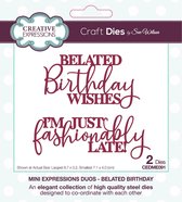 Creative Expressions Stans - Belated Birthday - 8.7x3.2cm - 2 stuks