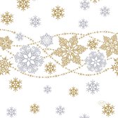 Duni Servetten Snow Glitter 3-laags 33 Cm Papier Wit/goud