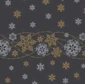 Duni Servetten Snow Glitter 3-laags 40 Cm Papier Zwart/goud