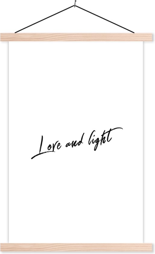 Aktentas een paar Glans Quote Love and light op een witte achtergrond textielposter latten blank  schoolplaat... | bol.com