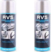 RVS Roestvrij Staal Spray Reiniger - Grijs / Blauw - Shine / Glans - Set van 2x 400ml