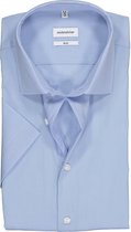 Seidensticker slim fit overhemd - korte mouw - lichtblauw fil a fil - Strijkvrij - Boordmaat: 40
