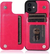 Hoesje geschikt voor iPhone 12 Pro Max - Backcover - Pasjeshouder - Portemonnee - Kunstleer - Roze