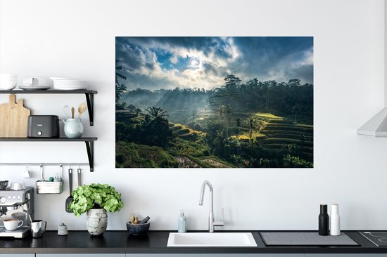 Stickers muraux - Film autocollant - Paysage d'Indonésie - 120x80 cm - Film adhésif - Stickers muraux Chambre d'enfant - Papier peint autocollant - Papier peint autocollant - Film autocollant