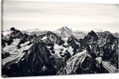 Schilderij -Zwart witte Bergtoppen, Zwitserse Alpen, 90x60cm