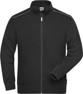 James & Nicholson Solid sweater jas met rits JN894 heren - Zwart - 5XL