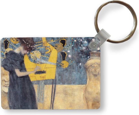 Sleutelhanger - De muziek - schilderij van Gustav Klimt - Uitdeelcadeautjes - Plastic