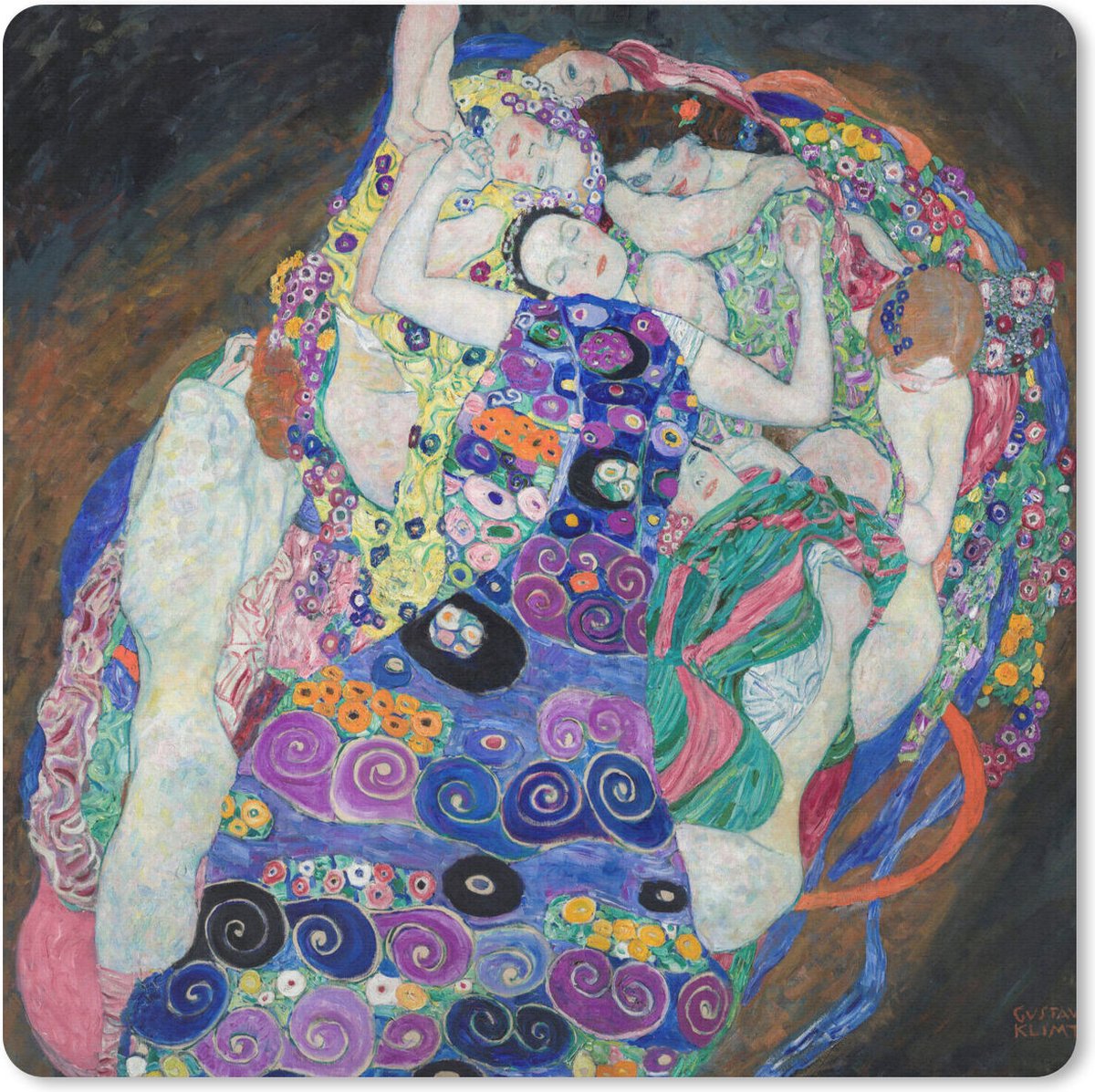 Muismat 30x30 cm - Mousepad De maagden - schilderij van Gustav Klimt - Muismatten