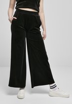 Urban Classics Dames joggingbroek -L- High Waist Straight Velvet Zwart