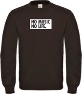 Sweater Zwart M - no music no life - wit - soBAD. | Sweater unisex | Sweater man | Sweater dames | Muziek