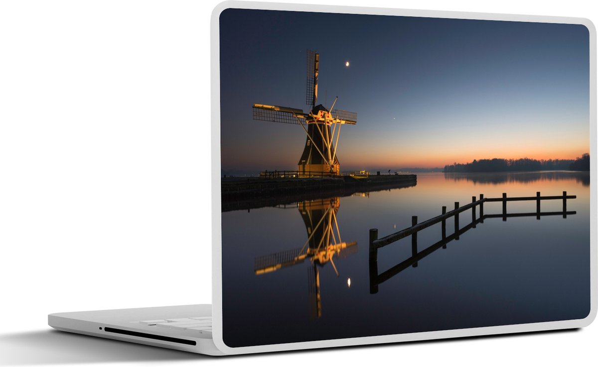 Laptop sticker - 12.3 inch - Groningen - Water - Molen - 30x22cm - Laptopstickers - Laptop skin - Cover