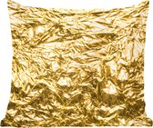 Sierkussen - Gouden Folie Met Een Gerimpelde Textuur - Goud - 60 Cm X 60 Cm