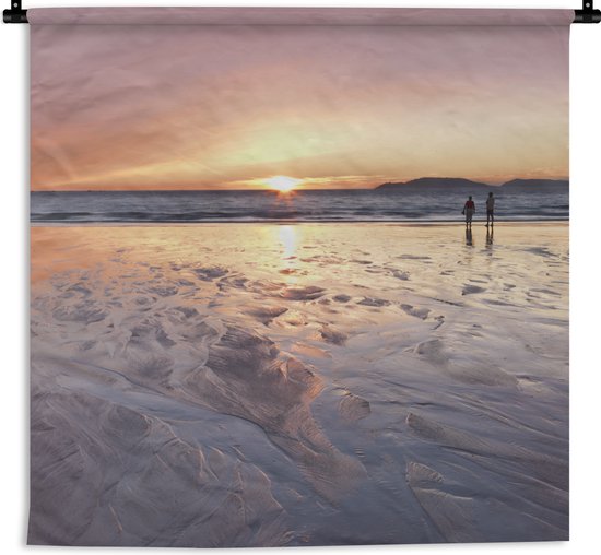 Wandkleed - Wanddoek - Strand - Zon - Zee - 90x90 cm - Wandtapijt