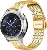 Stalen Smartwatch bandje - Geschikt voor  Samsung Gear S3 roestvrij stalen band - goud - Strap-it Horlogeband / Polsband / Armband