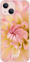 6F hoesje - geschikt voor iPhone 13 - Transparant TPU Case - Pink Petals #ffffff