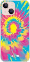 6F hoesje - geschikt voor iPhone 13 - Transparant TPU Case - Psychedelic Tie Dye #ffffff