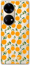 6F hoesje - geschikt voor Huawei P50 Pro -  Transparant TPU Case - Oranges #ffffff