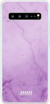 6F hoesje - geschikt voor Samsung Galaxy S10 5G -  Transparant TPU Case - Lilac Marble #ffffff