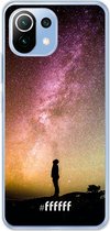 6F hoesje - geschikt voor Xiaomi Mi 11 Lite -  Transparant TPU Case - Watching the Stars #ffffff