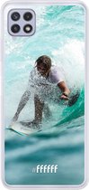 6F hoesje - geschikt voor Samsung Galaxy A22 4G -  Transparant TPU Case - Boy Surfing #ffffff