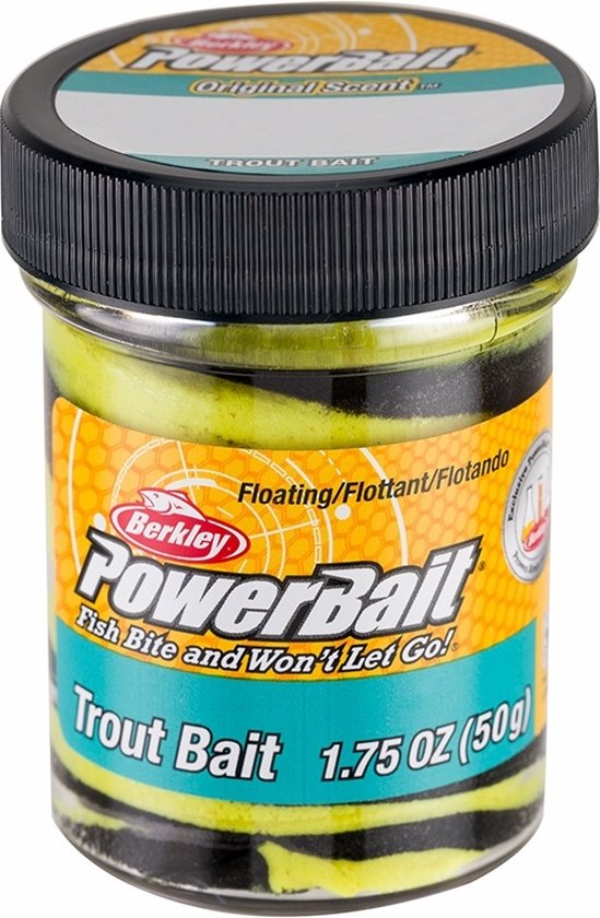 Berkley TroutBait Select Glitter Turbo - Foreldeeg - 50 gr - Wit / Lime