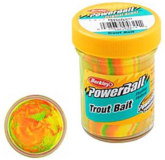 Berkley TroutBait Select Glitter Turbo - Foreldeeg - 50 gr - Wit / Lime