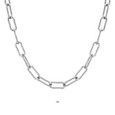 Twice As Nice Halsketting in edelstaal, ovale schakels, 7/16 mm  70 cm+5 cm