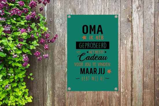 Posters de jardin extérieur Mamie - Citations - Mamie tu m'as déjà - Proverbes - 60x90 cm