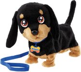 Animagic Waggles Knuffel Hond - Zwart - Interactieve Knuffel - Wandel en communiceer met Waggles