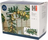 Set van 2x stuks dennenslingers / dennen guirlandes groen met verlichting 270 x 20 cm - Kerstslingers / dennen slingers