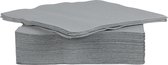 80x pièces de serviettes de qualité luxe gris 38 x 38 cm - Articles de fête à Thema décoration de table serviettes jetables