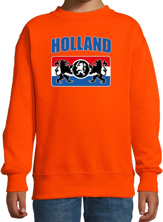 Oranje fan sweater voor kinderen - Holland met een Nederlands wapen - Nederland supporter - EK/ WK trui / outfit 106/116 (5-6 jaar)