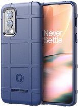 OnePlus Nord 2 Hoesje - Rugged Shield TPU Gelcase - Blauw - GSM Hoesje - Telefoonhoesje Geschikt Voor: OnePlus Nord 2