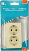 Berker Opbouw - Tweevoudige wandcontactdoos opbouw geaard (Crème)