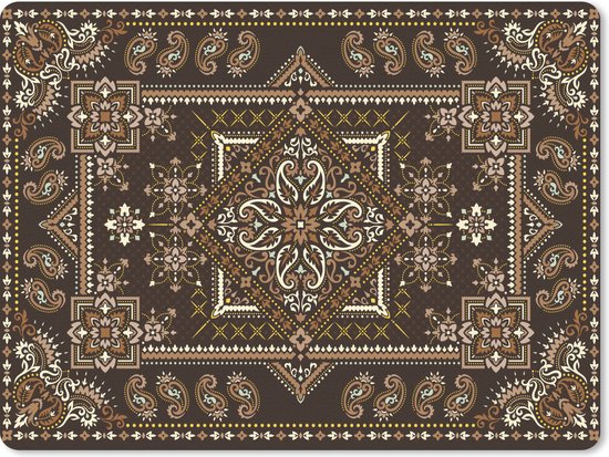 Tapis de souris - Tapis de souris - Tapis persan - Tapis - Motifs - Marron - 23x19 cm - Tapis de souris