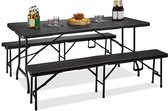Relaxdays Biertafel met banken BASTIAN - inklapbaar - campingtafel - biertafelset - tafel