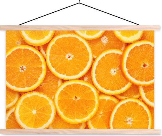 Posterhanger incl. Poster - Schoolplaat - Sinaasappel - Fruit - Oranje - 150x100 cm - Blanke latten