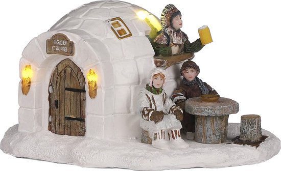 Luville Kerstdorp Miniatuur Iglo Café - L15,5 x B12,5 x H8 cm