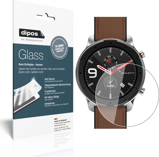 dipos I 2x Pantserfolie helder geschikt voor Amazfit GTR 47mm Smartwatch Beschermfolie 9H screen-protector