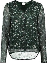 Vila Blouse Vifalia V-neck L/s Top/lc 14072376 Darkest Spruce/leo Dames Maat - W40