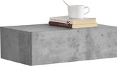 Wandplank met lade zwevend 46x30x15 cm betonkleurig