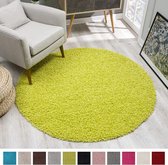 Impression Shaggy Rond Vloerkleed Groen Hoogpolig- 200 CM ROND.