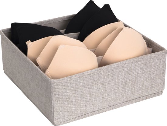 Bigso Box of Sweden Lade verdeler kledingkast 6 brede vakken beige - 6955S0201 - Sorteervakken & Opvouwbaar