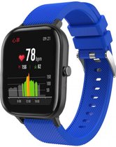 Siliconen Smartwatch bandje - Geschikt voor  Xiaomi Amazfit GTS silicone band - blauw - Strap-it Horlogeband / Polsband / Armband