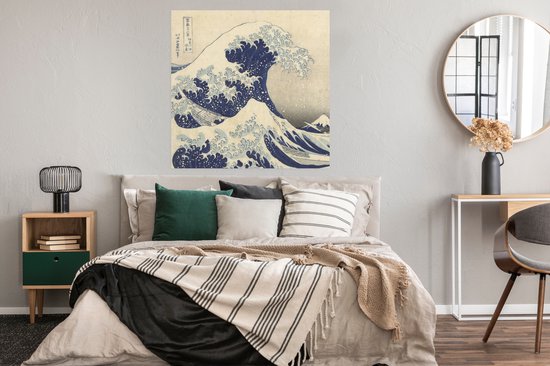 Affiche La Grande Vague au large de Kanagawa - Peinture de Katsushika Hokusai - 100x100 cm XXL