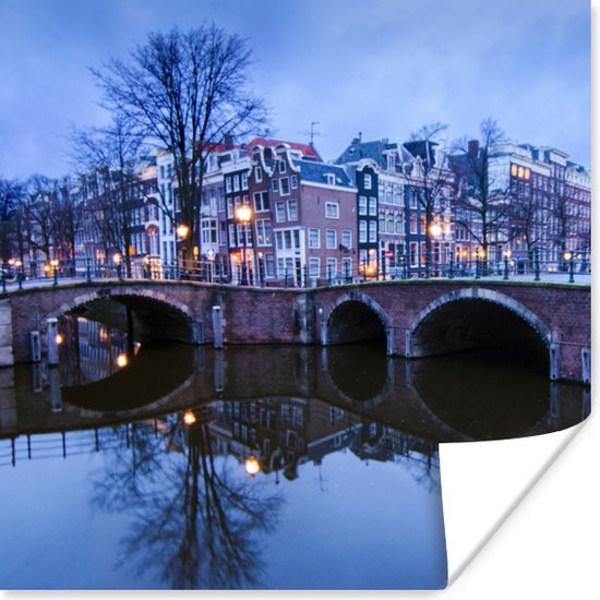 Poster Amsterdam - Winter - Water - 50x50 cm