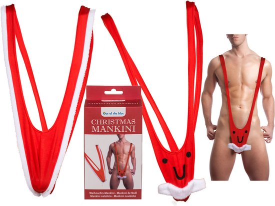 Kerst Mankini / Mannen badpak cadeau / Kerst zwempak kado / One size / gadget / funny / grappig cadeau man