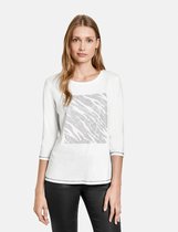 TAIFUN Dames Shirt met 3/4-mouwen en applicatie, GOTS