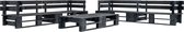 Decoways - 6-delige Loungeset pallet hout zwart