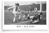 Walljar - Poster Ajax - Voetbalteam - Amsterdam - Eredivisie - Zwart wit - NEC - AFC Ajax '70 - 40 x 60 cm - Zwart wit poster